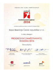 Stali jsme se Progresivním zaměstnavatelem regionu 2016